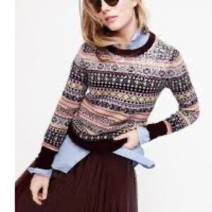 J. Crew Sequin Fair Isle Sweater - size XS